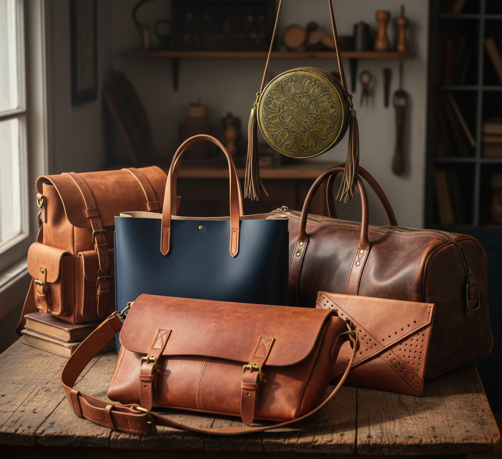 Classic leather tote bag